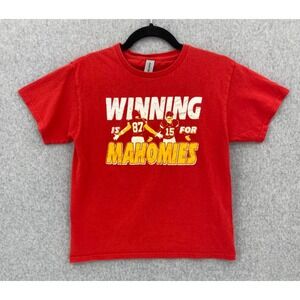 Gildan‎ WINNING for MAHOMIES T-Shirt Kids Medium Red 87 15